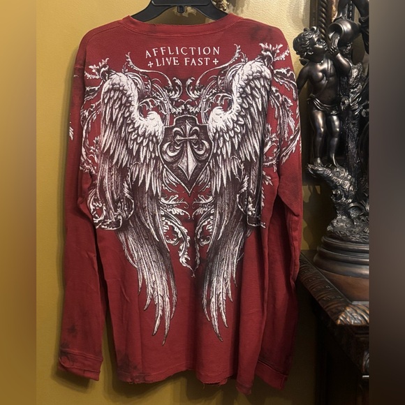 Affliction Crewneck Sweater in Burgundy